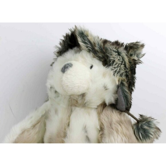 Levtex Baby Bear Plush Bomber Hat Snow Grizzly White Grey 14" tall - Picture 5 of 8